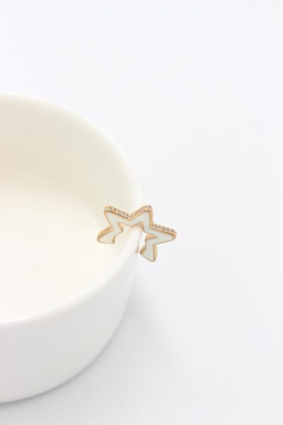 Çelik Beyaz Yıldız Earcuff