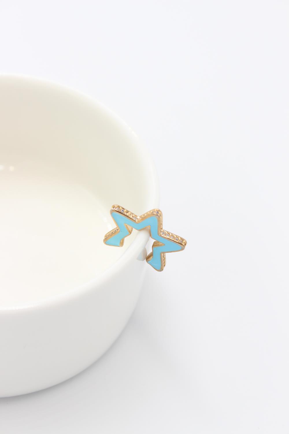 Çelik Mavi Yıldız Earcuff