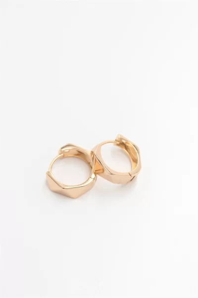 Asimetrik Halka Gold Küpe
