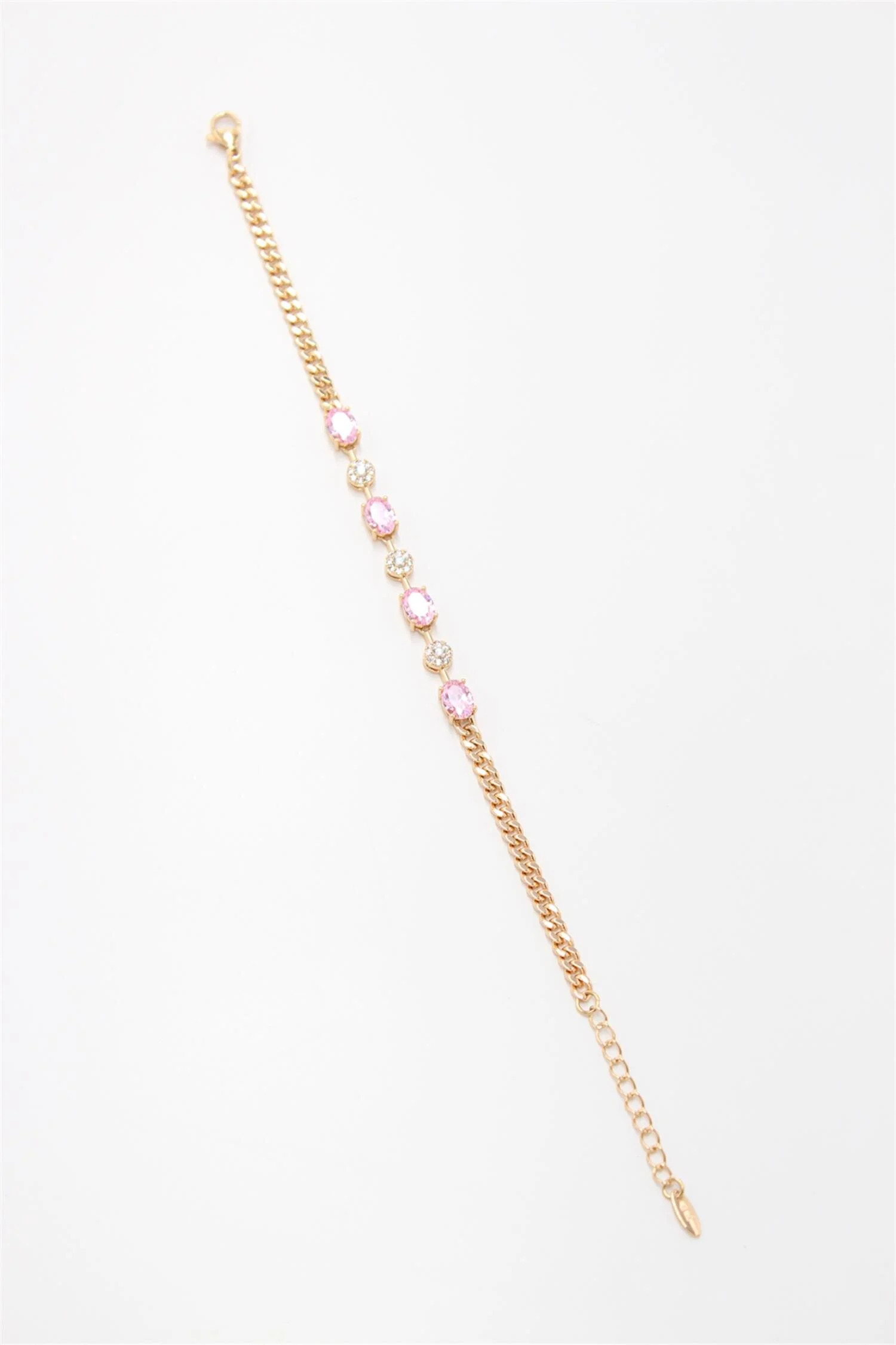 Pembe Oval Taşlı Bileklik