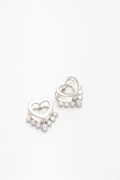 Kalpli Taşlı Silver Küpe